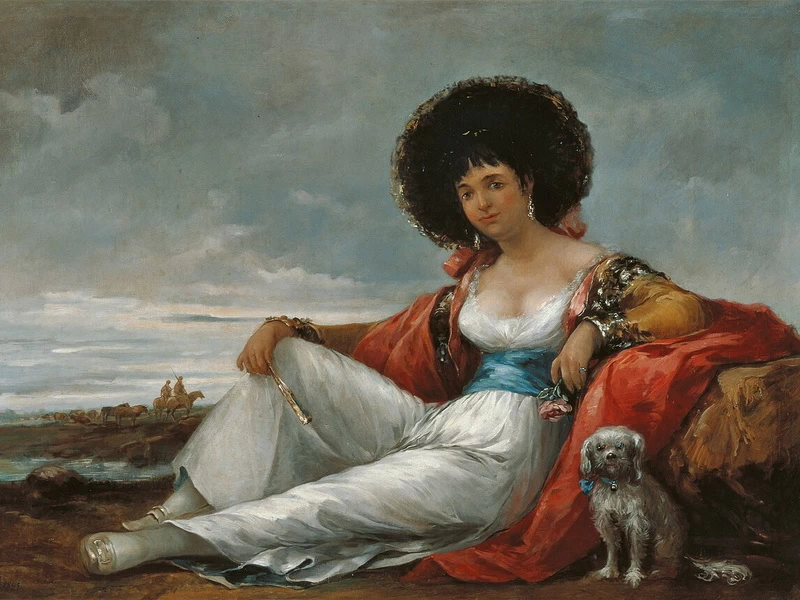 1817-Eugenio Lucas Velázquez - Maja con cagnolino 1865